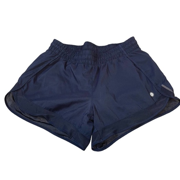 Athleta running shorts black built in underwear active wear nylon SZ M pocket - Picture 1 of 8